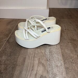 White Braided Women's Sandals